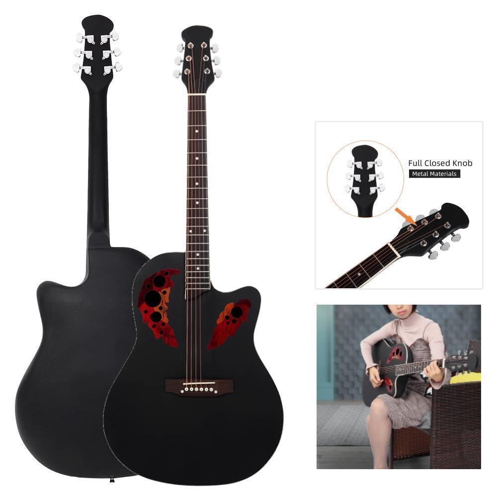 Full Size 41" Cutawary Round Back Acoustic Guitar Spruce Top Grape eBay