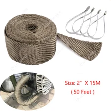 15 Meter Pulverized Lava Rock Fiber Exhaust Wrap Car Motorcycle Anti-scald Cloth