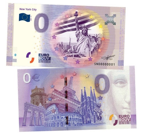 New York City, 2021, 0 Euro Souvenir Commemorative Banknote UnCB, Polymer
