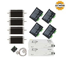 4Axis Nema23 Moteur Pas à 425 oz-In 3A 112mm Double Shaft&driver DM542 CNC Mill