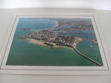 ANCIENNE PLANCHE AFFICHE POSTER PHOTO SCOLAIRE BAIE PORT VILLE SAINT MALO