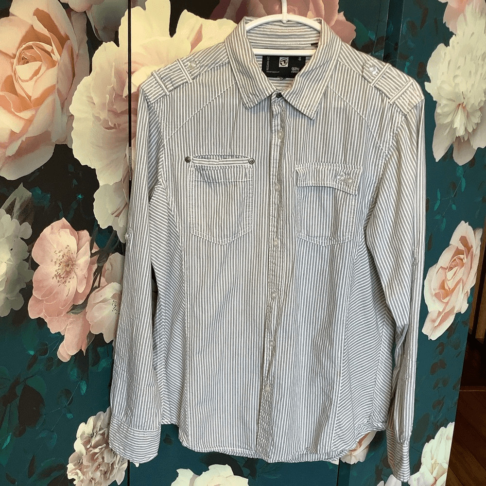 Ocean Current Striped Button Down - image 1