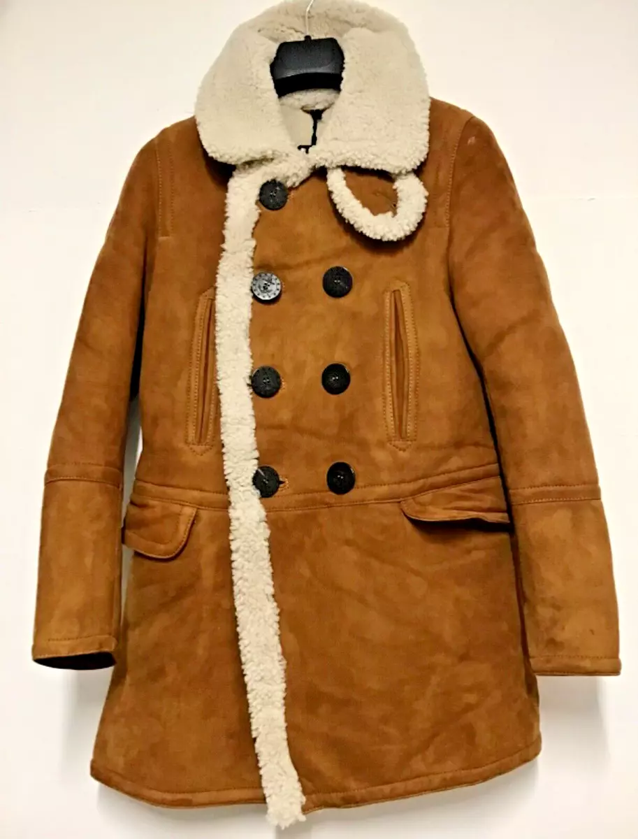 DSQUARED2 Coat Size 8 10 42 IT 36 FR Lamb Fur Camel Brown NEW eBay