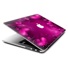 Skin Decals Wrap for MacBook Pro Retina 13" - Pink Hearts Flowers