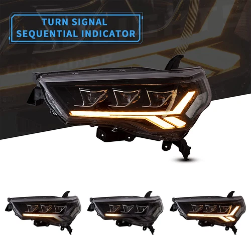 VLAND LED Reflector Head Lights Clear For 2014-2023 Toyota 4Runner W/Sequential - Bild 5 von 13
