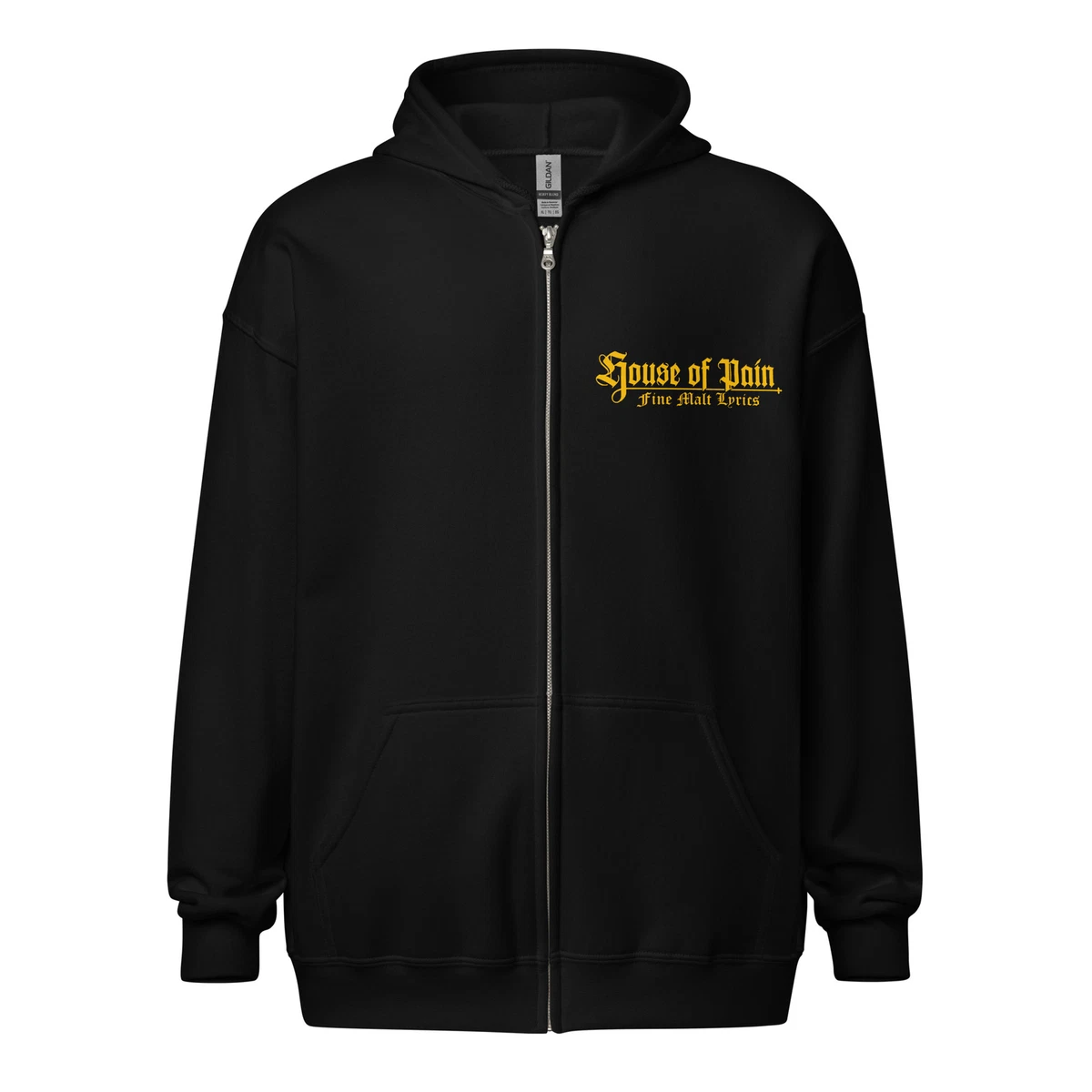 House of Pain Jump Around Front Sleeve Back Print Heavy Zip Up