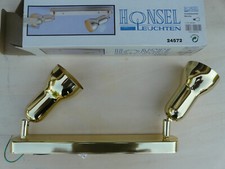 x18-488a) HONSEL STRAHLERLEISTE mit 2 LEUCHTEN in Messing, 2 x 60 W, NEU + OVP