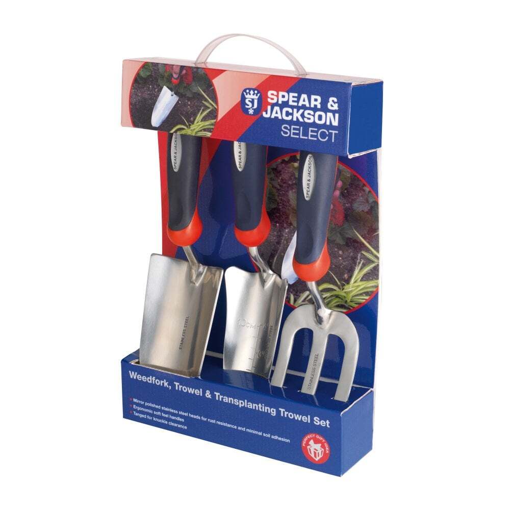 Spear & Jackson SELECT3PS Stainless Trowel Fork & Transplanting Fork 3 Piece Set
