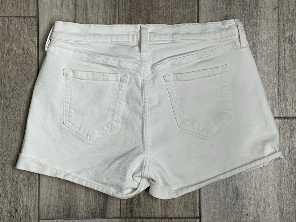 J Crew Stretch Jean Shorts Womens Size 27 Low Rise White Denim 29” Waist - Image 2 of 4