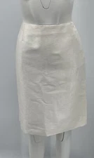 Alexander McQueen 2009 Off-White Textured Knee-Length Straight Skirt sz 40 NWT