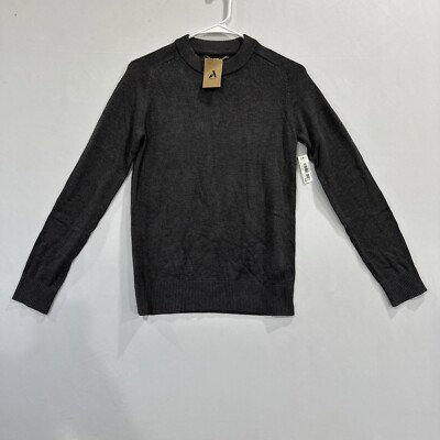 Amazon Aware Women's Pointelle Crewneck Sweater - XXS - Charcoal Heather