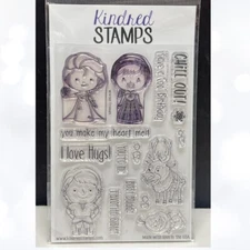 Kindred Stamps WINTER FRIENDS Frozen Elsa Anna Olaf Rubber Stamps