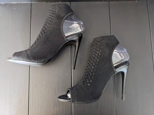 Sandali stivali ZARA tacco alto nero neoprene punta aperta misura EU37 UK4 - Foto 4 di 9