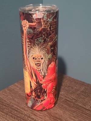 Iron Maiden Charlotte the Harlot 20 oz tumbler CUSTOM MADE NEW w 2 lids