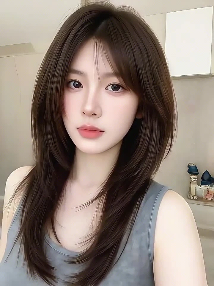 Middel Part Synthetic Hair Bangs Hair Topper Replacement Hairpiece For Women - Image 2 of 4