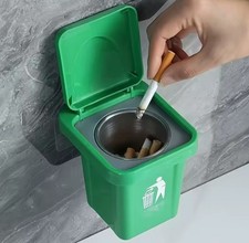 Aschenbecher aus Edelstahl mit Deckel - zeitgenössische unregelmäßige Form,...