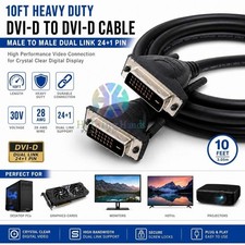 DVI-D to DVI-D Cable Male/Male Dual Link 24 1 Pin PC HDTV Monitor Display Cord