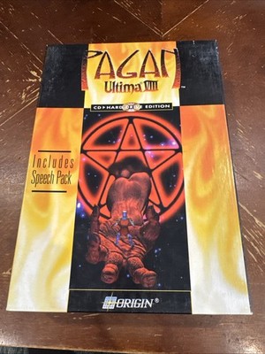 Ultima VIII Pagan PC Big Box CD Complete Cloth Map Coin Manual Origin 1994