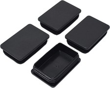 Design61 4x Vierkant Rohrstopfen Lamellenstopfen 60x40mm mit Lamellen für