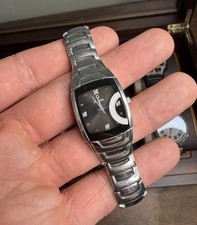Vintage - 4 Diamond - Bulova C876728 Women's Stainless Steel Silver Watch Square