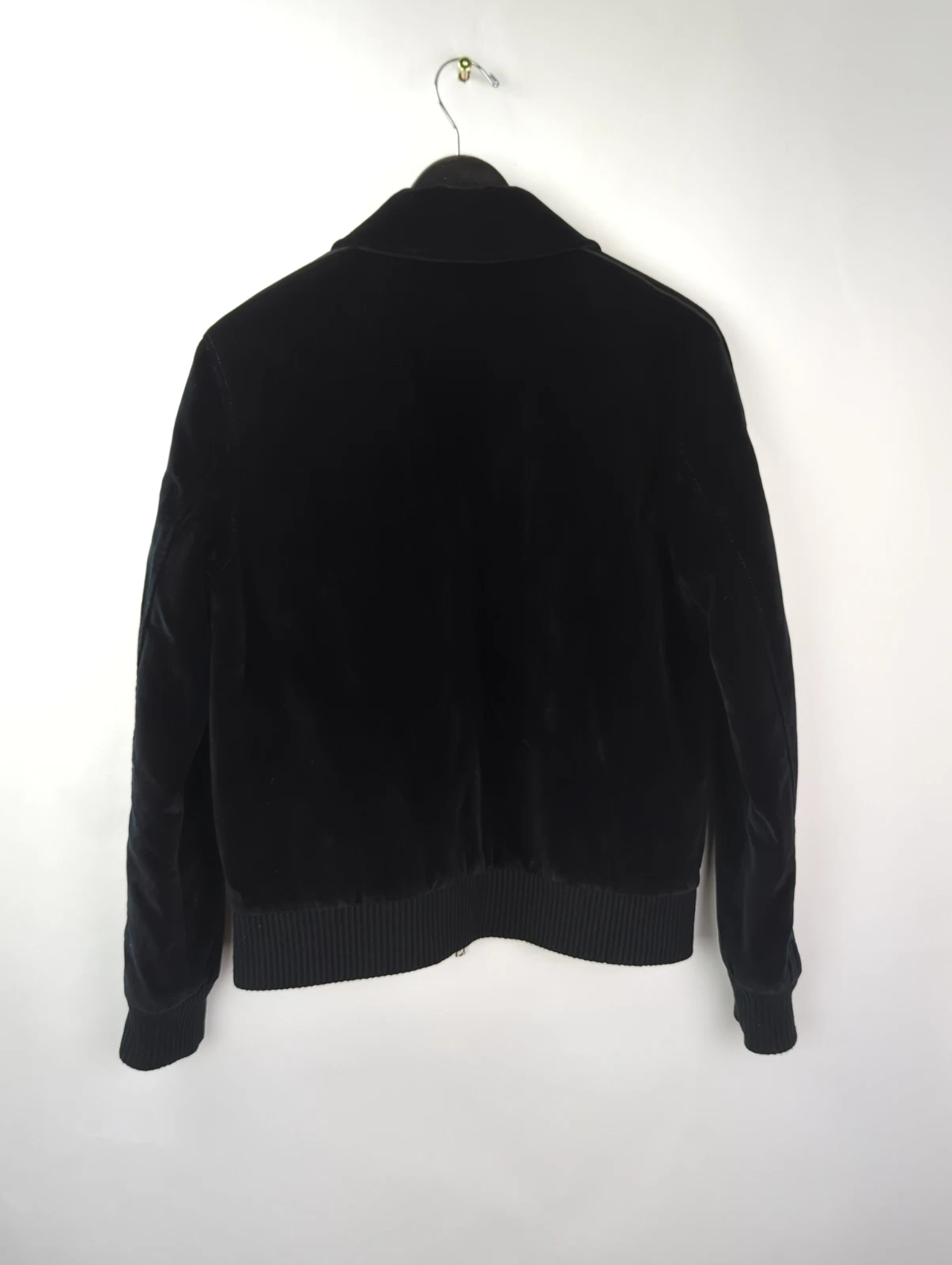 OFFICINE GENERALE Men's Sz US S Black Velour Velvet Zip Bomber Jacket image 2