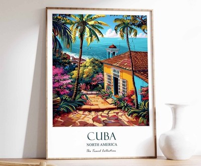 9_Kuba Poster, Kuba Reise Druck, Nordamerika Reise Kunst, Tropical Deko, Flor
