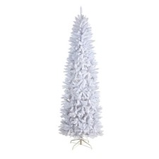 8-ft Slim White Artificial Christmas Tree with 1348 Bendable Branches