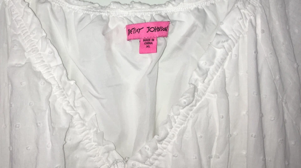 Maxi Vestido De Colección Betsey Johnson XL Cottage-Core Prairie Boho Babydoll Lechera Y2K Foto 4 de 4