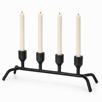 Kerzenhalter Kerzenleuchter Adventskranz 38Cm Schwarz Stabkerzen Deko Weihnacht