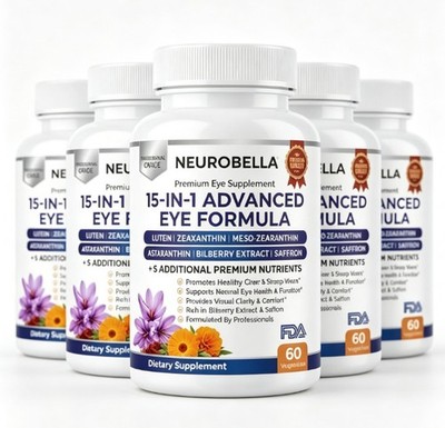 Neurobella 15 In 1 Advanced Eye Formula, Eye Vitamin & Mineral Supplement  1-5x