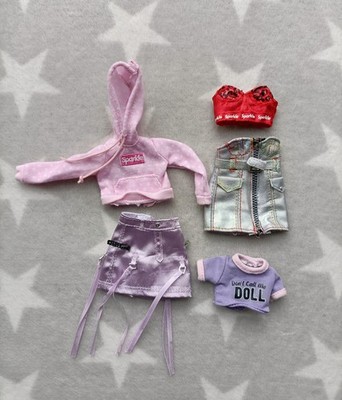 Rainbow High Avery Styles Outfit Kleiderpaket Hoody Rock Kleid Top BH
