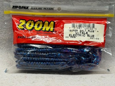 Zoom 6.5'' U-Tale Worm, 001-003, 20 pack, Electric Blue