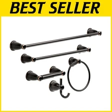 Complete 5-Piece Oil-Rubbed Bronze Bathroom Hardware Set for Modern Décor