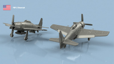 L'Arsenal Models 1/350 F8F-2 BEARCAT UNFOLDED WINGS (5) 3D Printed Set