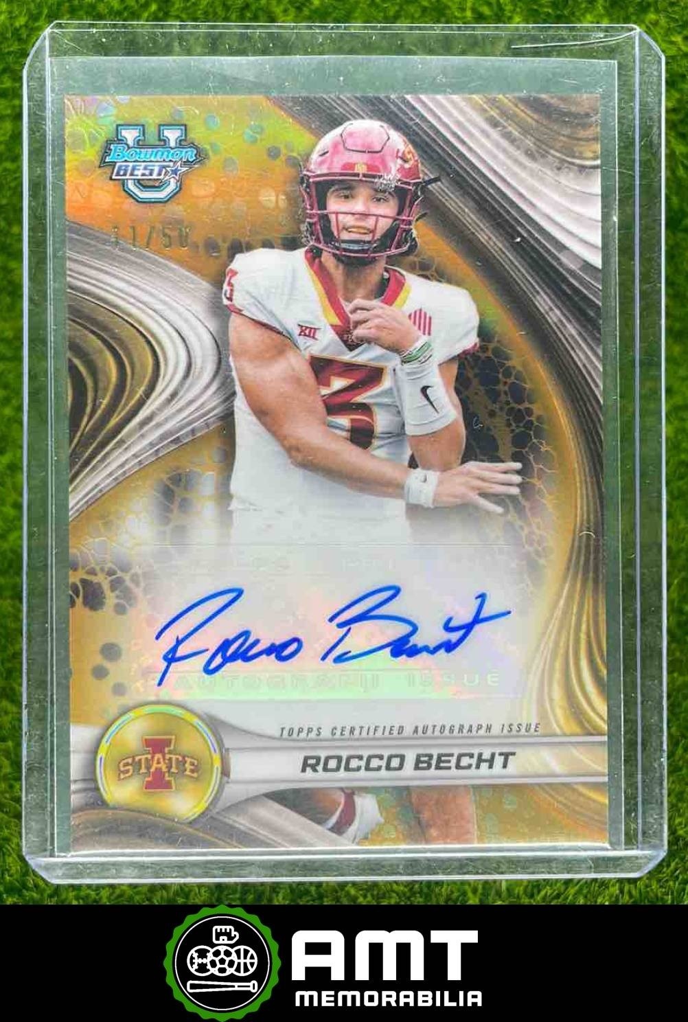 Rocco Becht 2024 Bowman Best University 11/50 Best of 2024 Auto Gold Cyclones