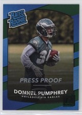 2017 Panini Donruss Rated Rookie Press Proof Green Donnel Pumphrey #312 0f6