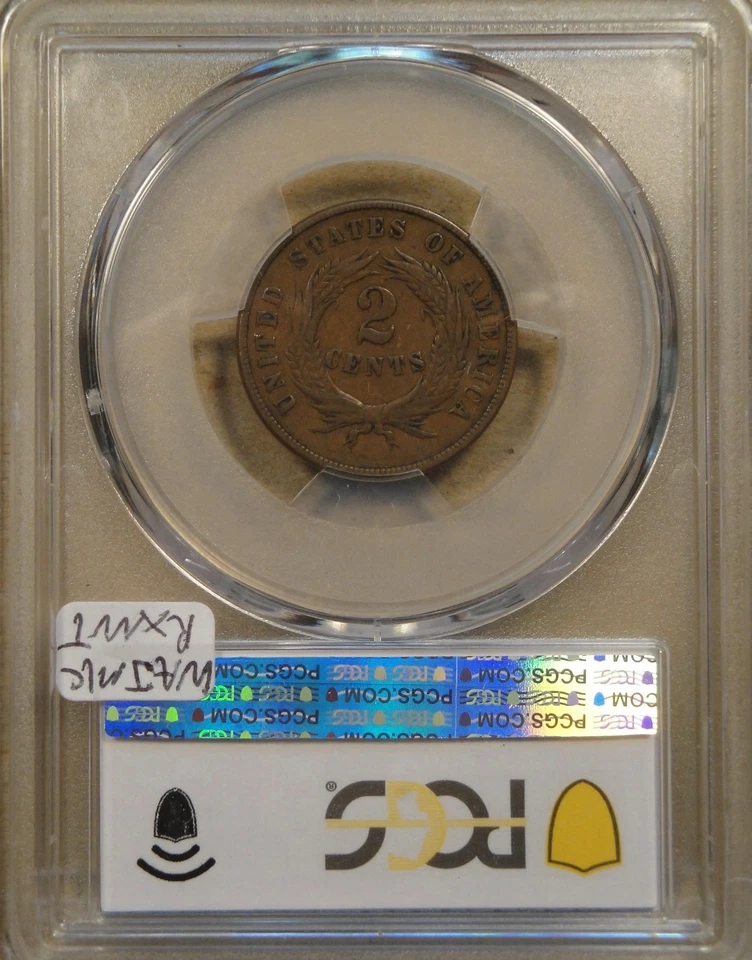 1869 Two Cents 2c PCGS Certified VF30 - Image 4 of 4