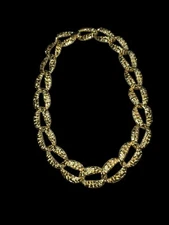 Vintage Alice Caviness Textured 16 In Goldtone Necklace Signed
