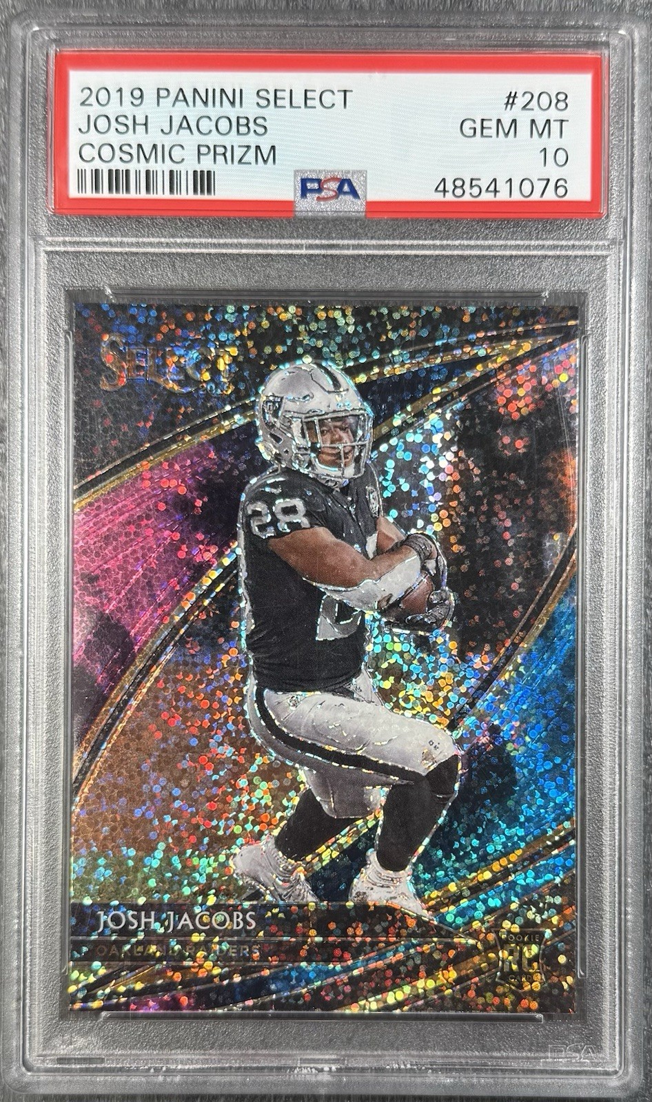 2019 Panini Select Josh Jacobs Cosmic Prizm #208 PSA 10