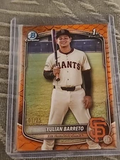 2025 Bowman Chrome Yulian Barreto  1st Prospect Orange REPTILLION #D 1/25