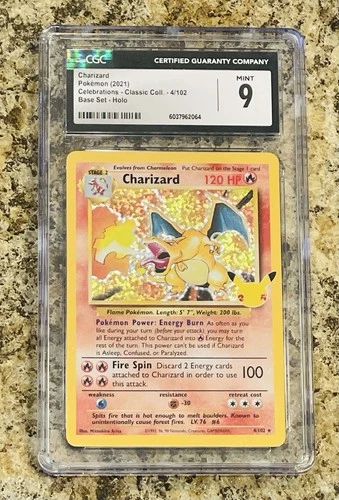 Charizard 4/102 Base Set Holo Celebrations - Classic Coll. Pokemon CGC 9 Mint