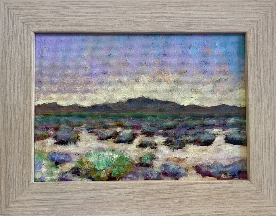 Utah Sagebrush Valley Morning 5x7 Original Desert Landscape Framed Painting - Image 2 of 4