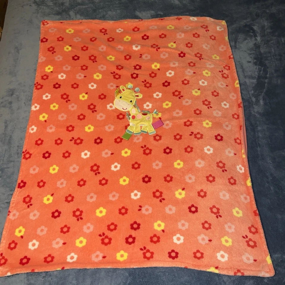 Taggies Blanket Giraffe Pink Floral Flowers Security Baby Lovey 2014 - Image 2 of 4