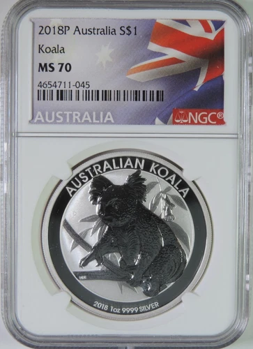 2018 P Australia Koala 1oz .999 Silver $1 Coin NGC MS70