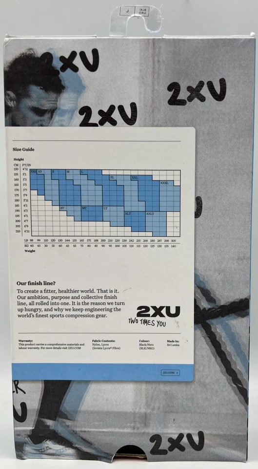 2XU Men’s Force Compression Tights Black/Nero Large MCS Technology - Image 2 of 3