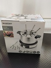 SilverCrest Electric Fondue Set 1500W 3L Stainless Steel, 8 Forks