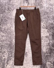 New Incotex Pants 52 US 34 x 34 Mens Slim Fit Washed Cotton Trouser