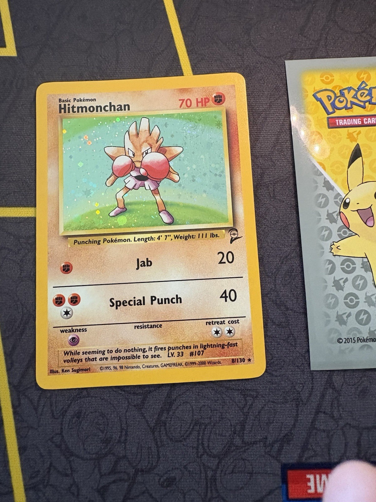 Pokemon Card Hitmonchan 8/130 Base Set 2 Holo Rare 056💎NM💎