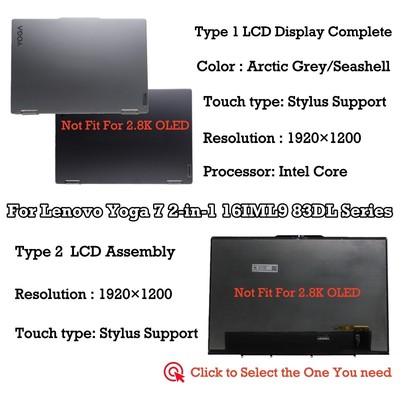 Für Lenovo Yoga 7 2-in-1 16IML9 83DL0002US FHD+ 16''LCD-Schirm Komplett Baugruppe
