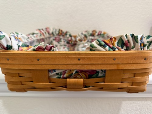 Longaberger Hostess Serving Tray 60011 – with Floral Fabric Liner&Plastic Protec - Bild 4 von 12